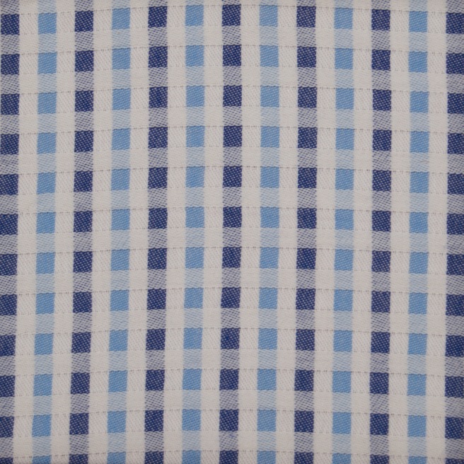 Satin de coton petits carreaux bleus